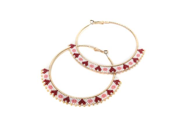 Beaded hoop earrings