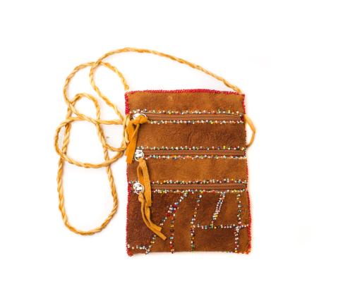 Moosehide purse with beading