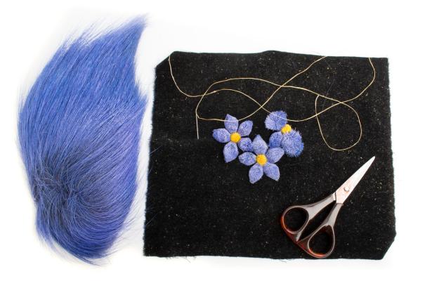 Moosehair Tufting in the making