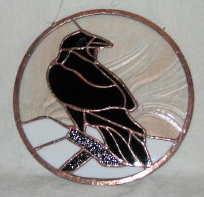 Stained glass Raven