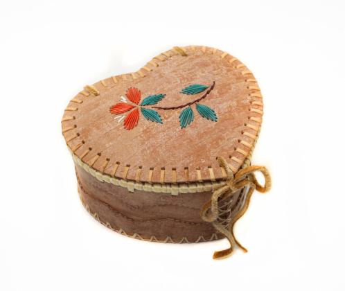 Heart-Shaped Birchbark Basket