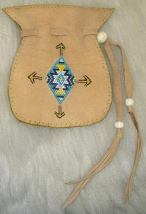 Medicine bag with beading