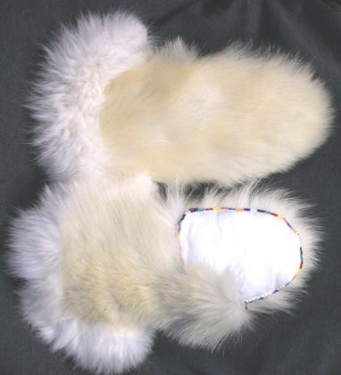 Polar bear and arctic hare mittens