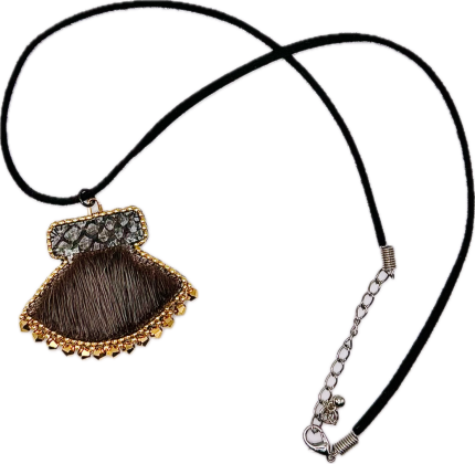 Seal and tanned fish ulu necklace