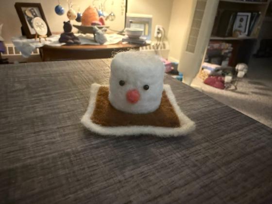 needle felted smore for christmas time