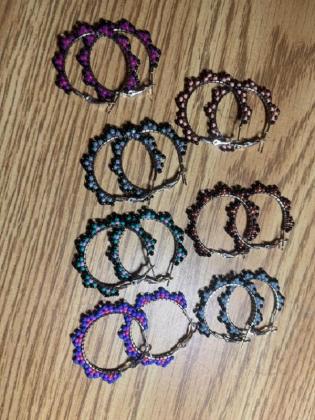 Variety beaded Hoops earrings