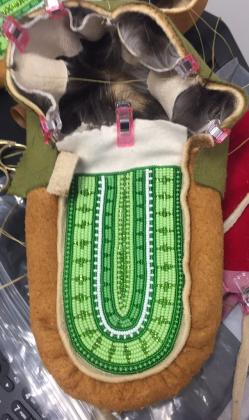 In Progress - Full Bead Moosehide Moccasins