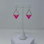 Pink triangle earrings