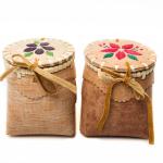 Small berry baskets made from birchbark with porcupine quillwork